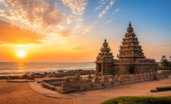 Historic stone temples and coastal heritage near Chennai